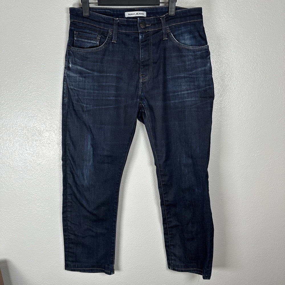 Mavi Jeans Mens Size 32x30 Zach Straight Leg Dark Wash Denim Pants